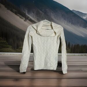 Ralph Lauren Black Label Women’s Ivory 100% Cashmere Sweater Cowl Neck Medium